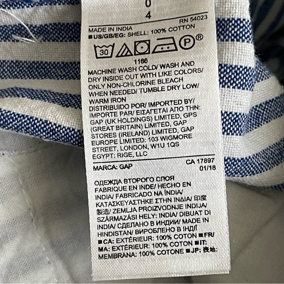 Gap City Blue Striped Women's Shorts Size 0 Summer Casual - Picture 8 of 8